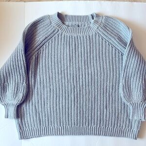 Aerie Gray crewneck crop sweater XS